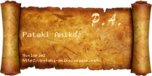 Pataki Anikó névjegykártya